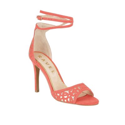 Ravel Coral/Rose 'Monterey' stiletto heeled sandals